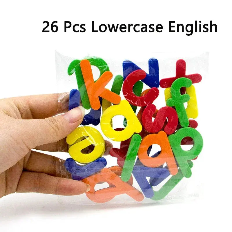 Magnetic Letters Numbers Alphabet ABC 123 Fridge Magnets Plastic Educational Preschool Learning Toy Set Uppercase Lowercase Math Pinochio