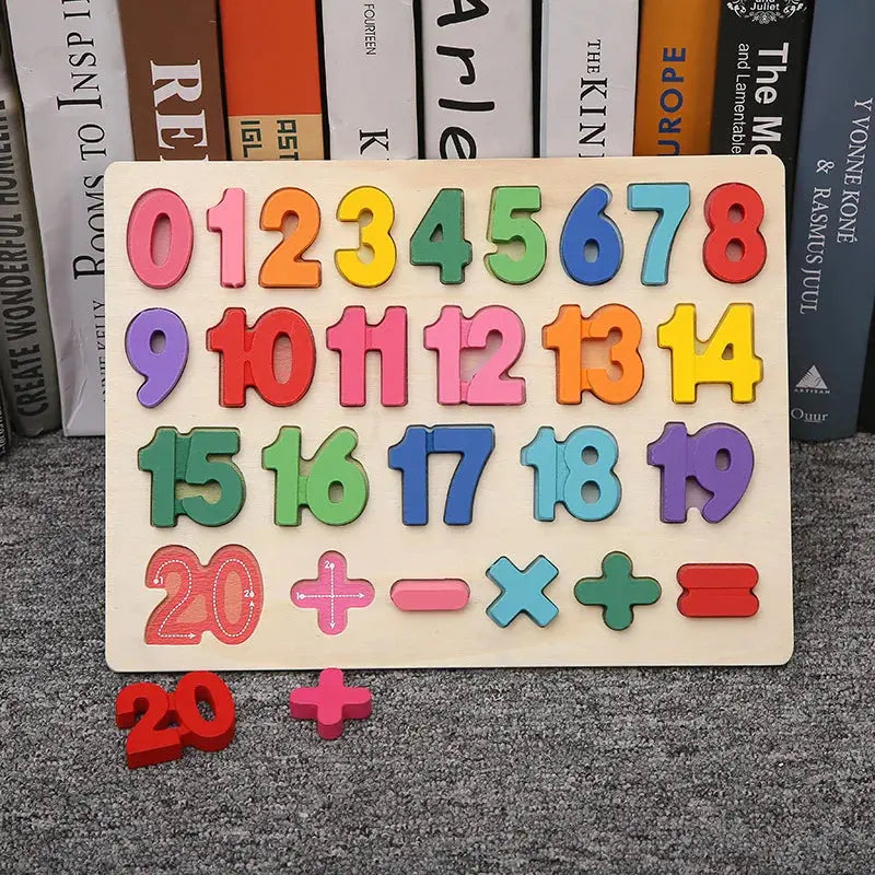 Montessori Kids Toy Education Development Wooden Puzzle for Children 1 2 3 Years Matching Alphabet Enlightenment Cognitive Games Pinochio