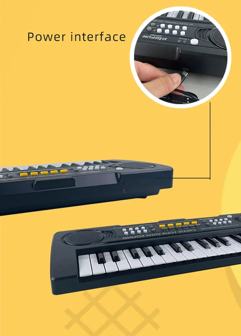 37Keys Electric Piano Keyboard, Digital Music Teaching & Learning Toys For Kids, Musical Instrument Gifts For Boys & Girls Age 3 Pinochio