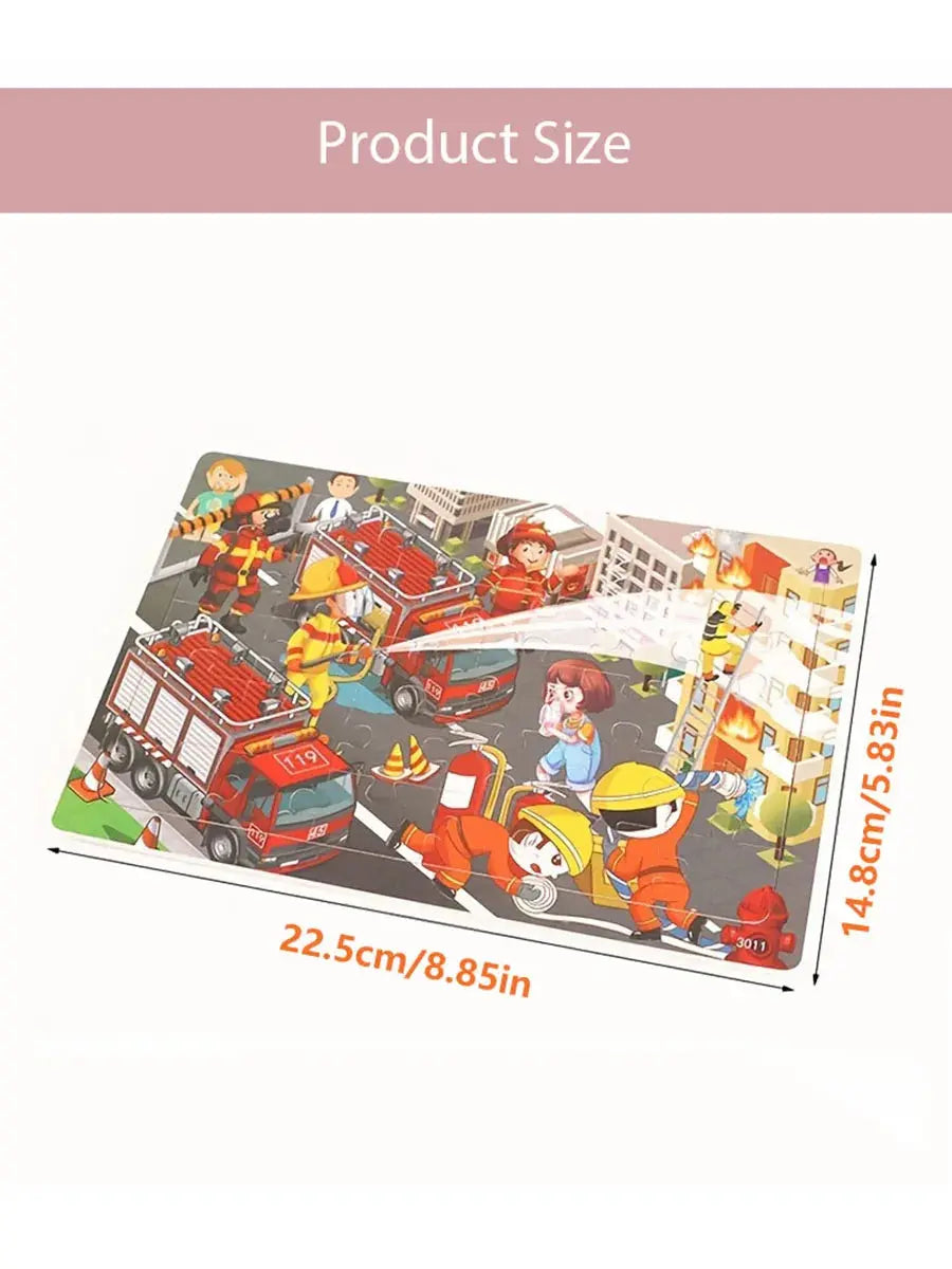 1pc 30 Pieces Wooden Jigsaw Puzzle Kids Cartoon Animal Vehicle Puzzles Games Montessori Learning Educational Toys for Children Pinochio