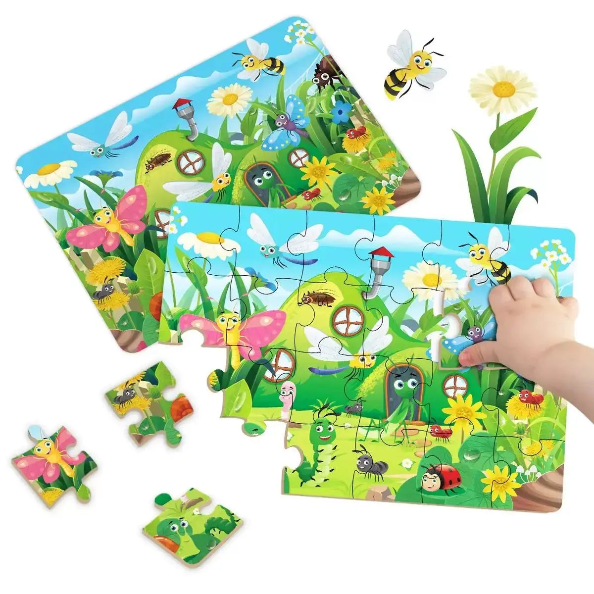 Kids Cartoon Animal Jigsaw Puzzles Montessori Educational Toys Parent-Child Theme Game Paper Educational Gift for Children Pinochio