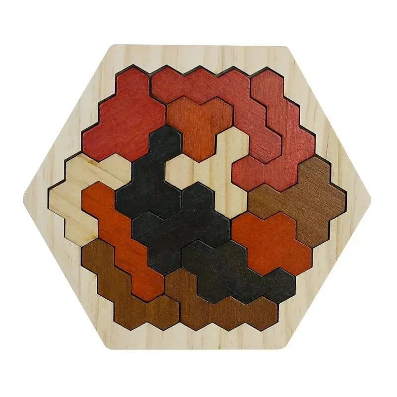 Hexagonal Alien Chess Tangram Puzzle Brainstorming 11-piece Block Puzzle Jigsaw Classical Puzzle Children's Toys Pinochio