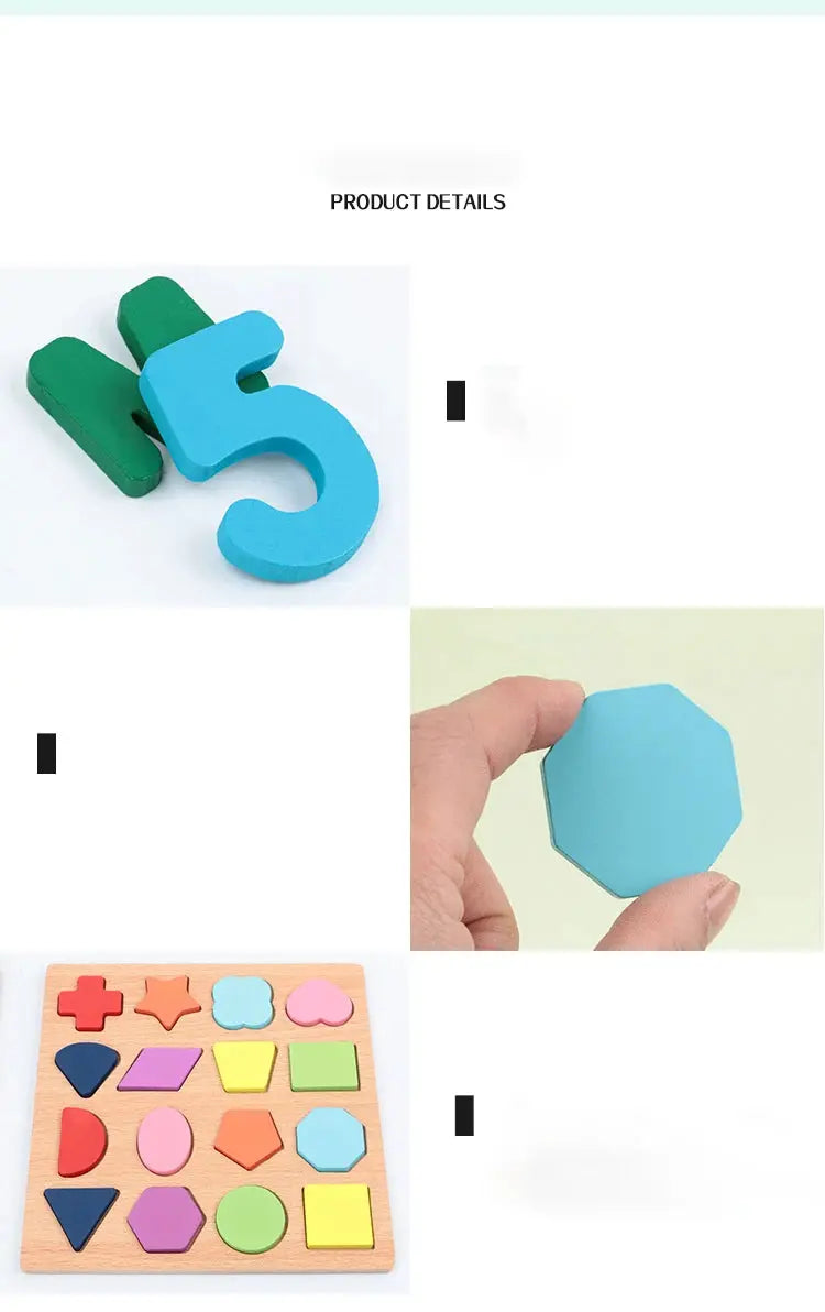 Kids Alphabetic Arithmetic Number Geometric Shapes Wooden Puzzle Montessori Preschool Learning Educational Game Toy for Children Pinochio