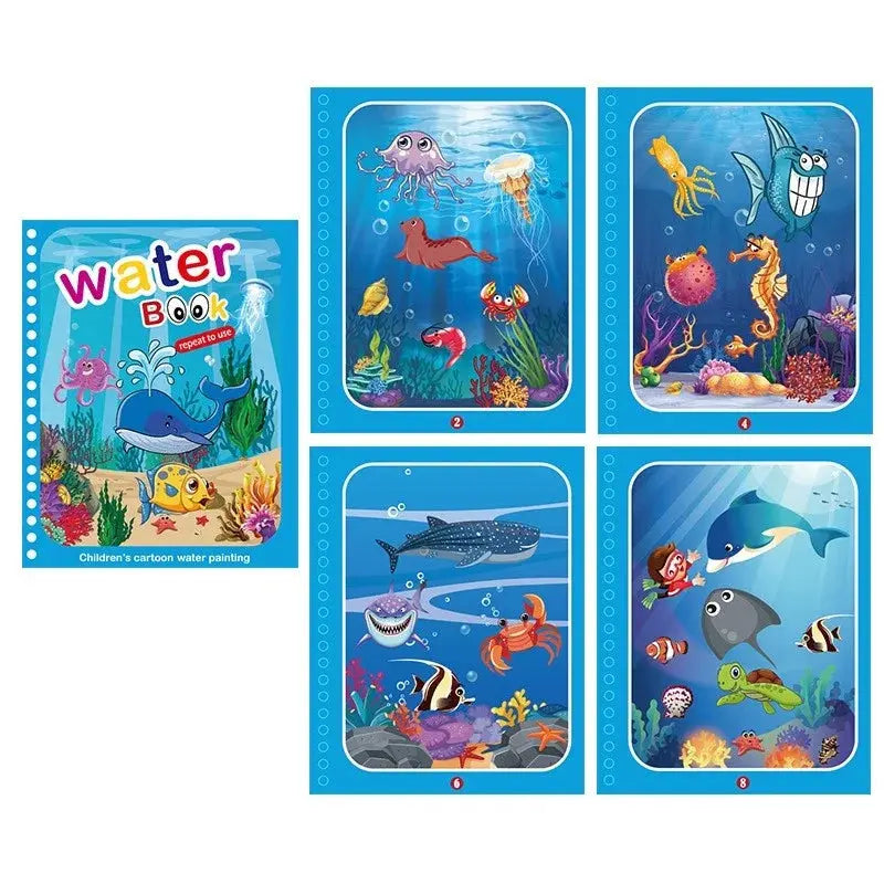 Children Early Education Toys Magical Book with Pen Water Drawing Toys Gift Reusable Coloring Book Magic Drawing Book Pinochio