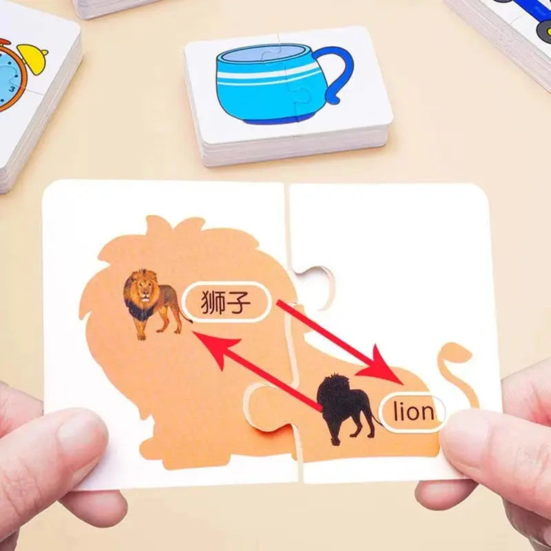 Animal Cards Matching Game Kids Puzzles Cartoon Pattern Cognitive Toys Fruit Traffic Memory Cards Children Early Educational Toy Pinochio