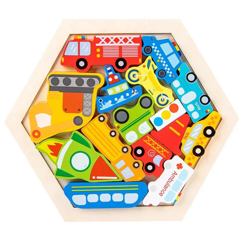 Hexagonal Alien Chess Tangram Puzzle Brainstorming 11-piece Block Puzzle Jigsaw Classical Puzzle Children's Toys Pinochio