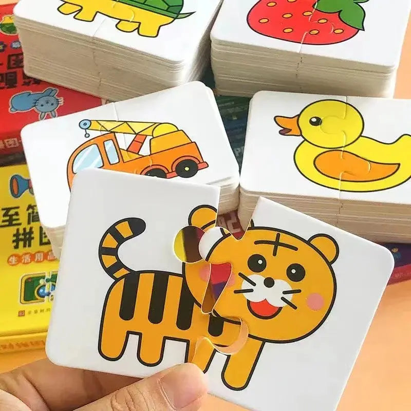 32 Pcs Enlightenment Card Matching Puzzle Early Education Cartoon Pattern Cognitive Boys and Girls Toys Pinochio