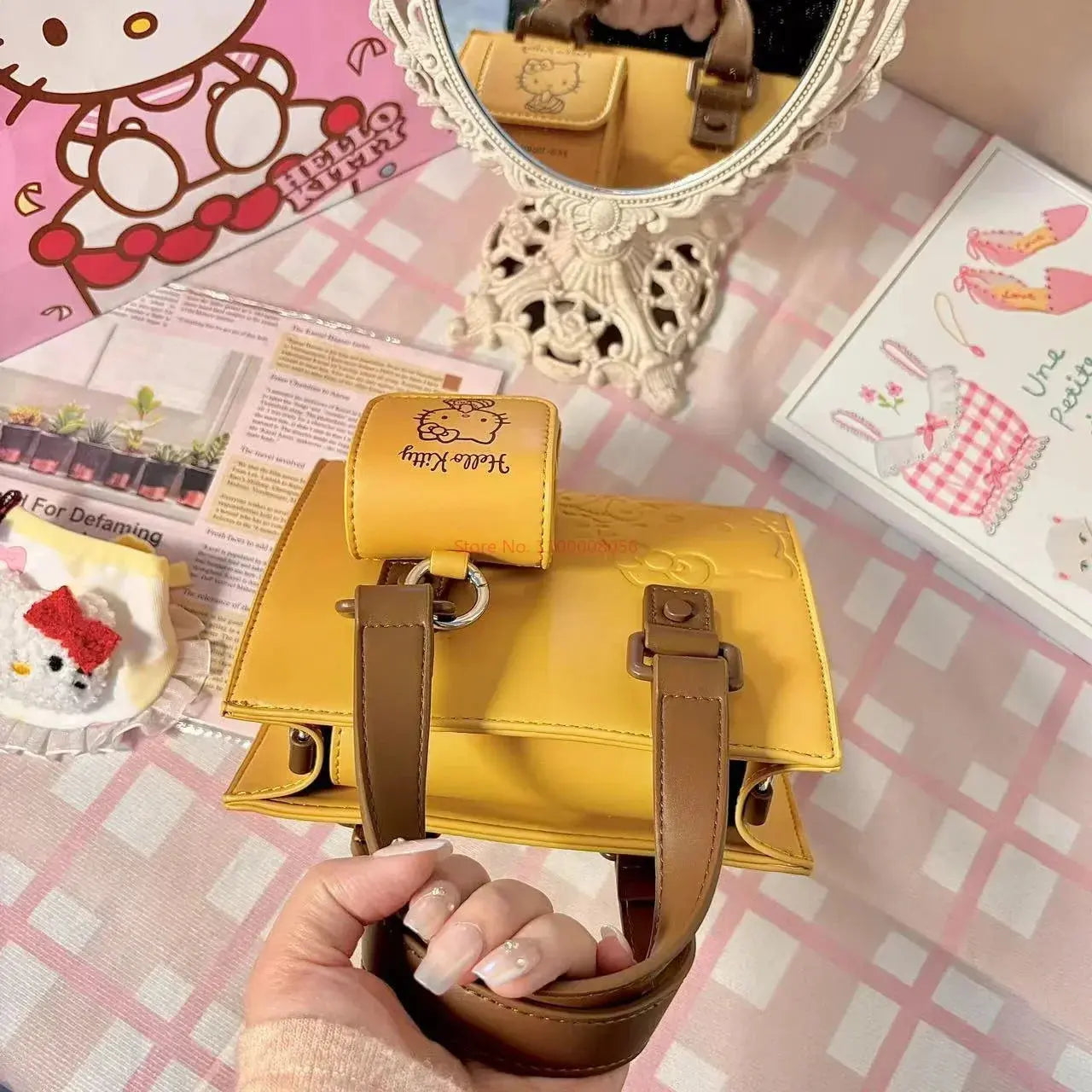 2024 New Sanrio Hello Kitty Anime Shoulder Bag Kawaii Handbag Cute Cartoon Crossbody Premium Texture Girl Birthday Gift Toys Pinochio