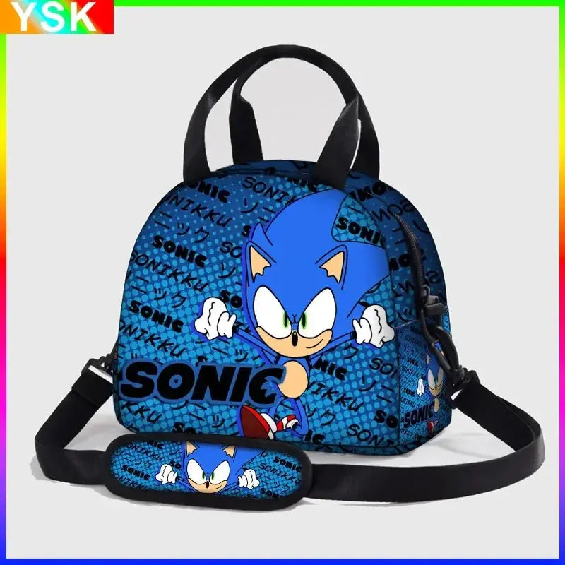 Sonic Lunch Bag Student Fashion Picnic Square Ice Bag Crossbody Portable Insulated Meal Bag Versatile Girls Anime kawaii Cartoon Pinochio