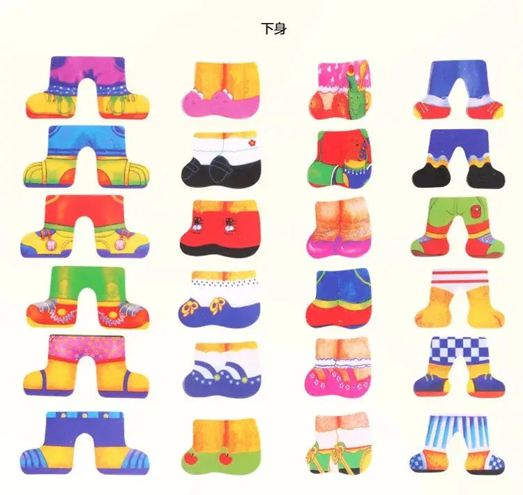 Little Bear Change Clothes Children's Early Education Wooden Jigsaw Puzzle Dressing Game Baby Puzzle Toys for Children Gift Pinochio