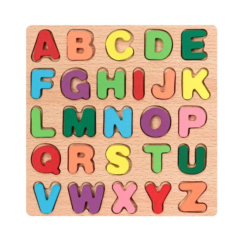 Kids Alphabetic Arithmetic Number Geometric Shapes Wooden Puzzle Montessori Preschool Learning Educational Game Toy for Children Pinochio