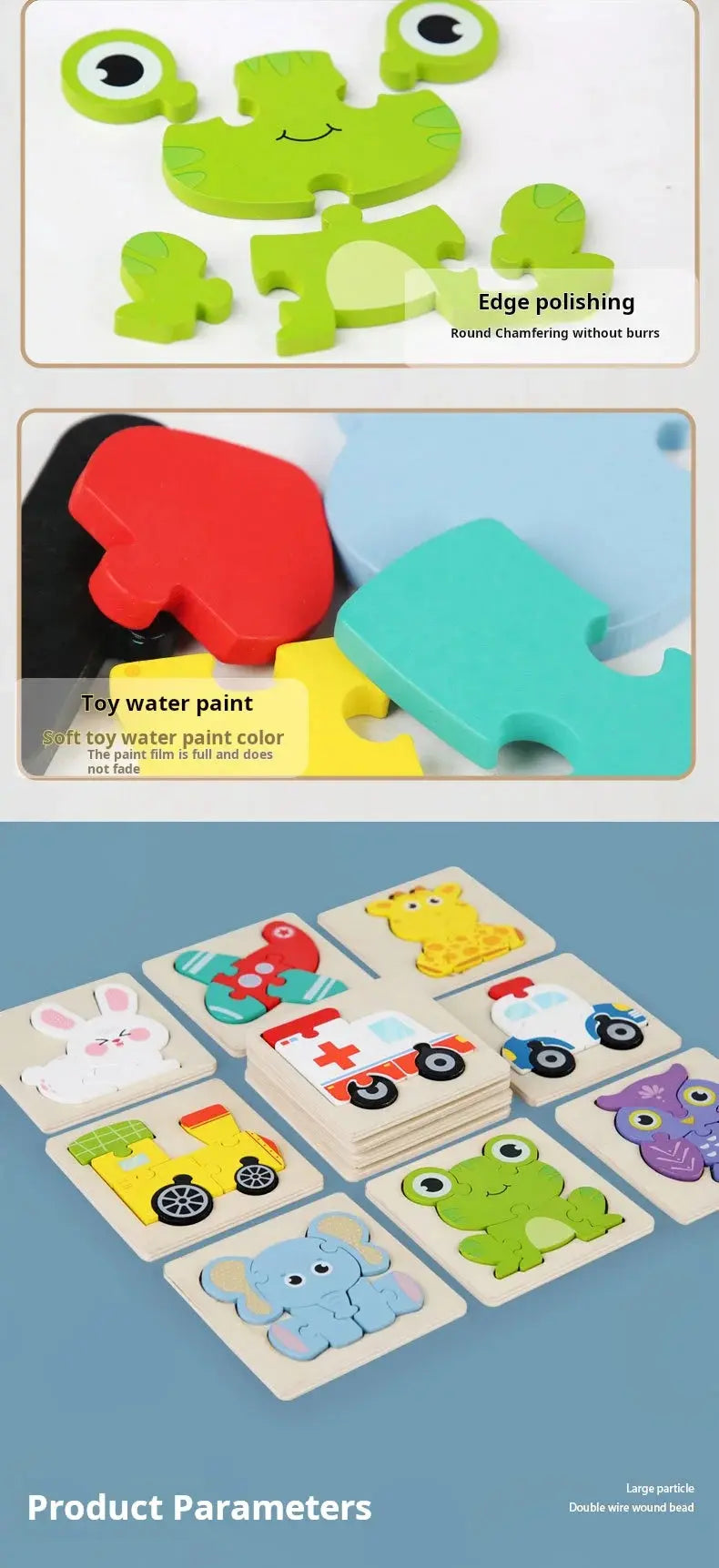 High Quality 3D Wooden Puzzle Baby Cartoon Animal Traffic Jigsaw Early Learning Cognition Game Puzzle Toys for Children Pinochio