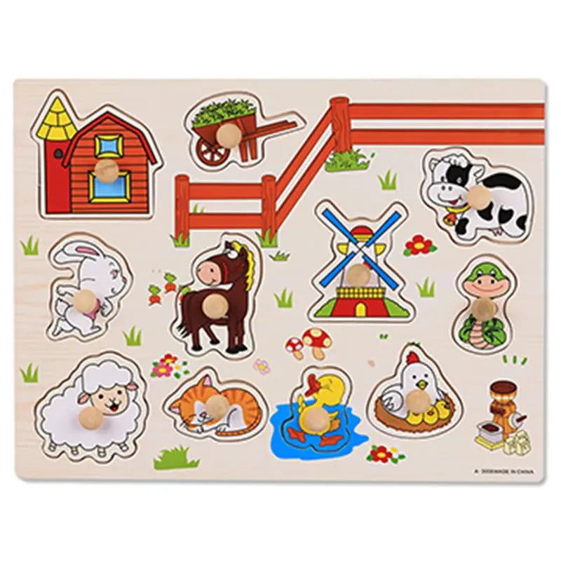 Montessori Child Puzzle Educational Baby Toys Kids Wooden Puzzle Board Jigsaw Puzzle Games Toys For Children 1 2 3 Years Pinochio