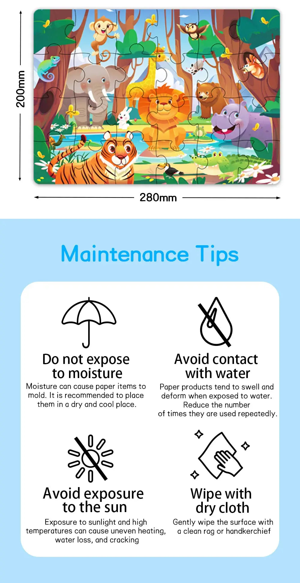 Kids Cartoon Animal Jigsaw Puzzles Montessori Educational Toys Parent-Child Theme Game Paper Educational Gift for Children Pinochio