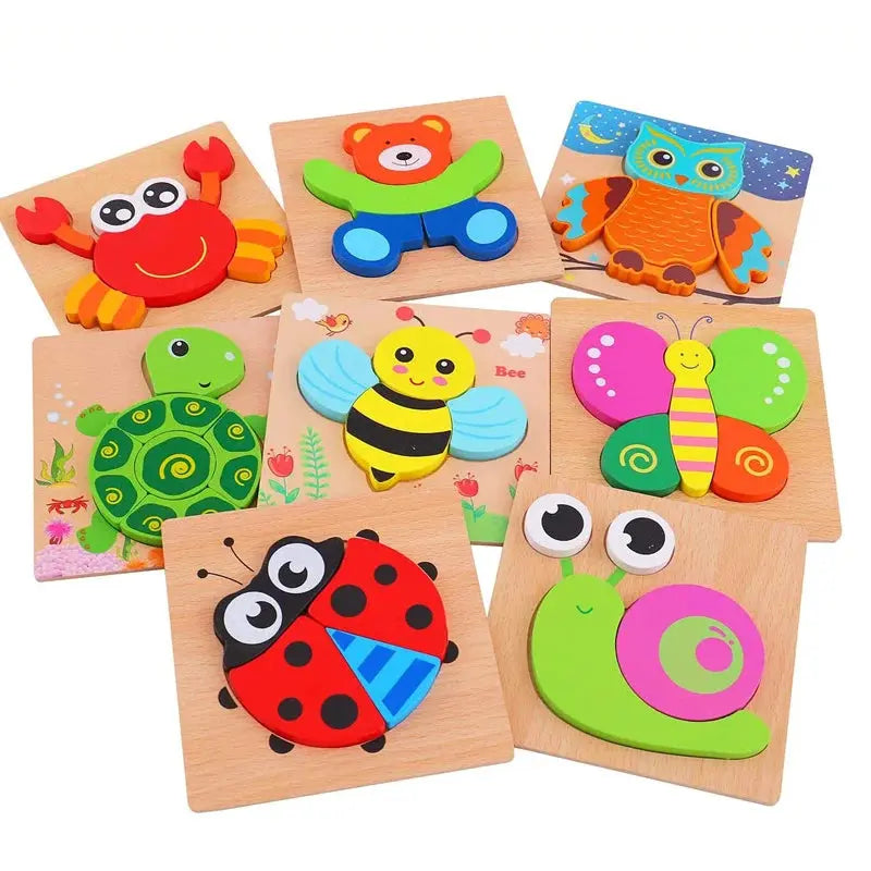Kids Montessori 3D Wooden Puzzle Hands Grab Child Puzzle Educational Learning Toys Baby Games Puzzles For Kids 1 2 3 Years Old Pinochio