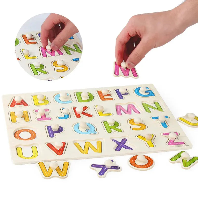 Montessori Child Puzzle Educational Baby Toys Kids Wooden Puzzle Board Jigsaw Puzzle Games Toys For Children 1 2 3 Years Pinochio