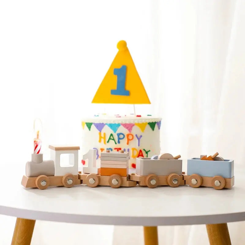 Wooden Train Birthday Toy Montessori Toys Baby Educational Toys Wooden Trolley Baby Learning Toys Number Of Wood Baby's Toys Pinochio
