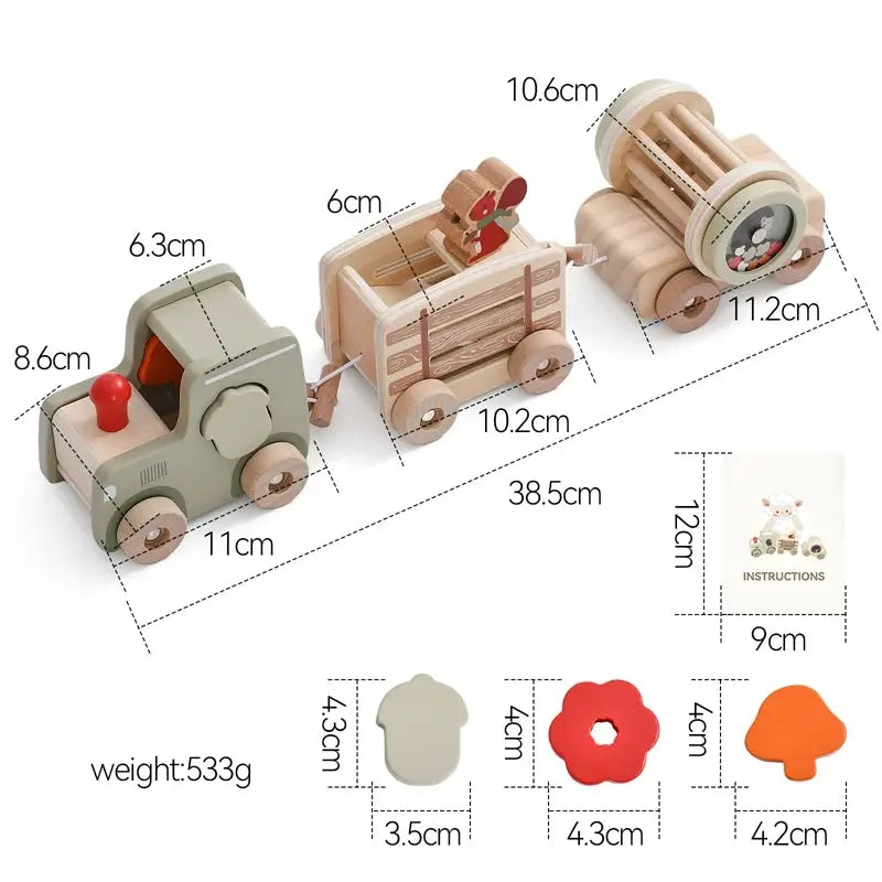 Wooden Train Birthday Toy Montessori Toys Baby Educational Toys Wooden Trolley Baby Learning Toys Number Of Wood Baby's Toys Pinochio