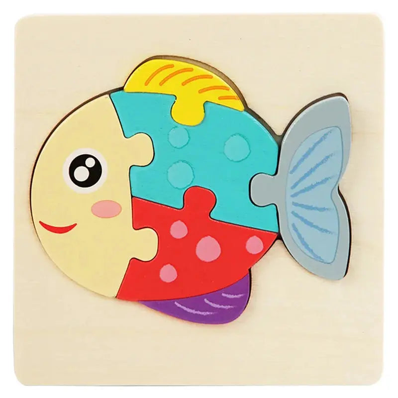Wooden Puzzle Montessori Animals Carton Colorful Learning Education Toys Tangram Jigzaw Cognitive Wood For Children Kids Gift Pinochio