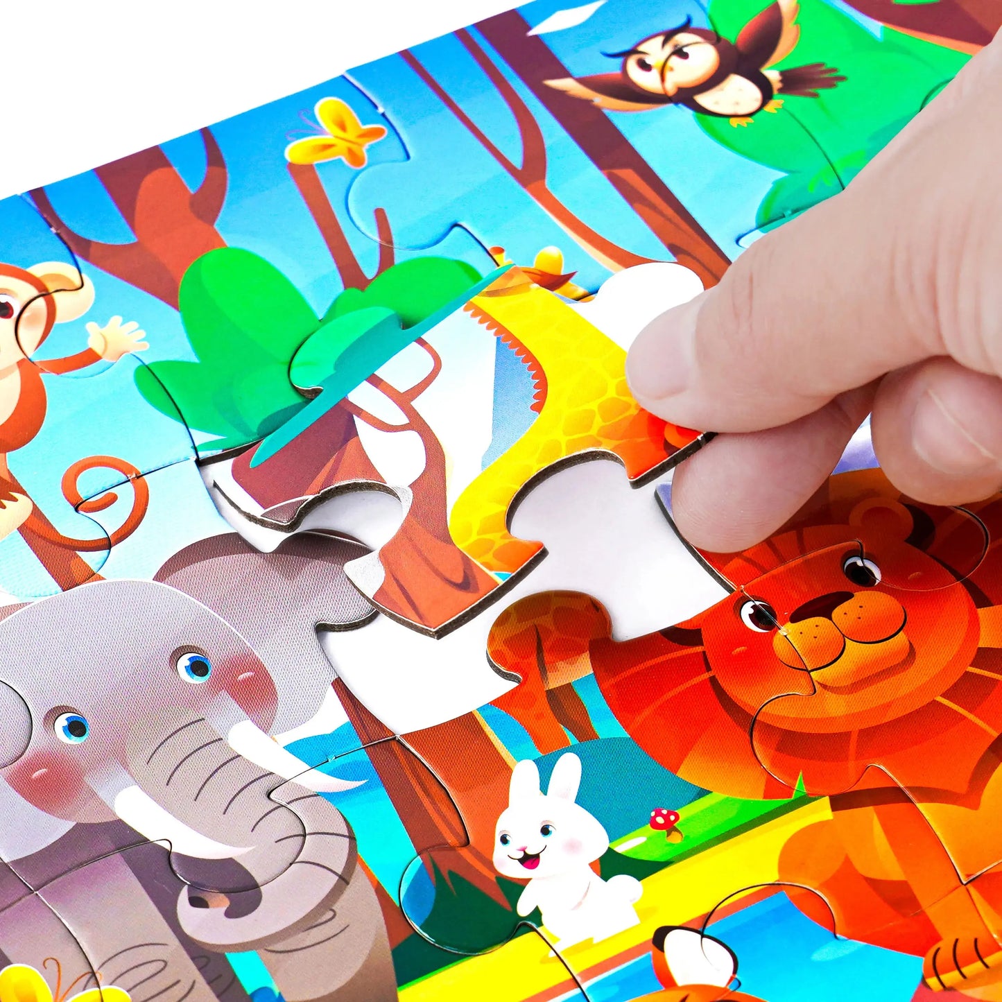 Kids Cartoon Animal Jigsaw Puzzles Montessori Educational Toys Parent-Child Theme Game Paper Educational Gift for Children Pinochio
