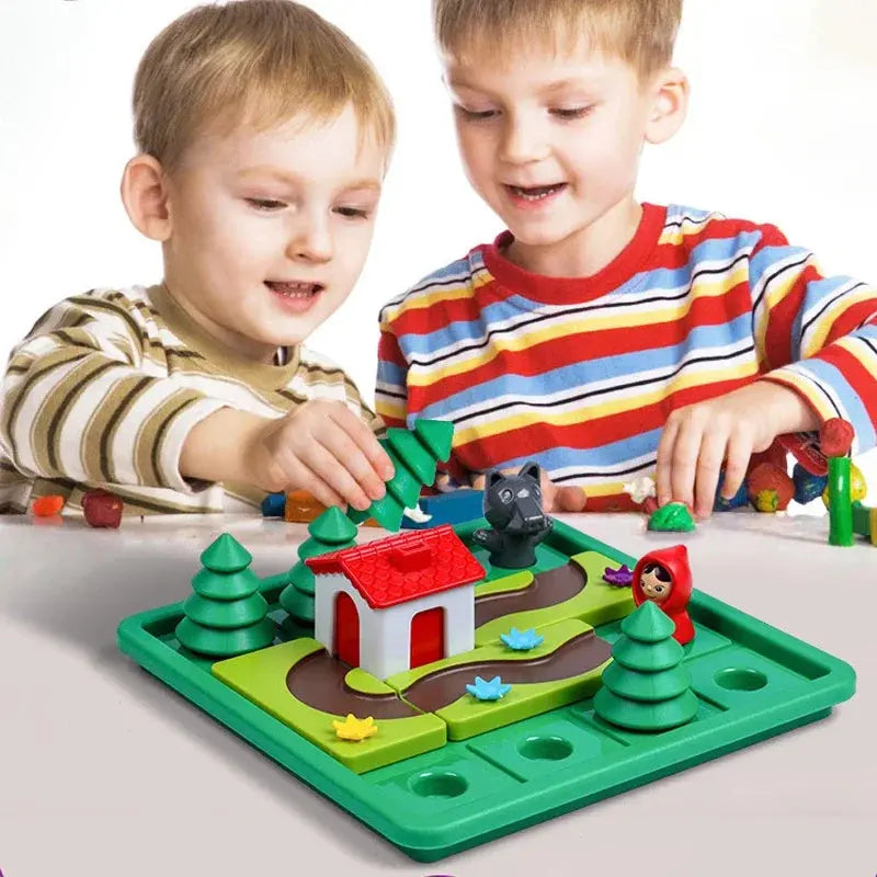 Board Game Little Red Riding Hood Smart Hide Seek Board Games With Solution Skill-Building Puzzle Game Toy Children Gift Pinochio