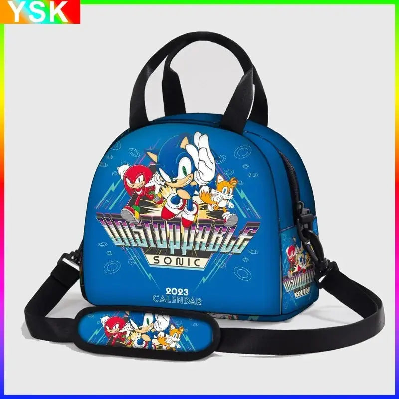 Sonic Lunch Bag Student Fashion Picnic Square Ice Bag Crossbody Portable Insulated Meal Bag Versatile Girls Anime kawaii Cartoon Pinochio