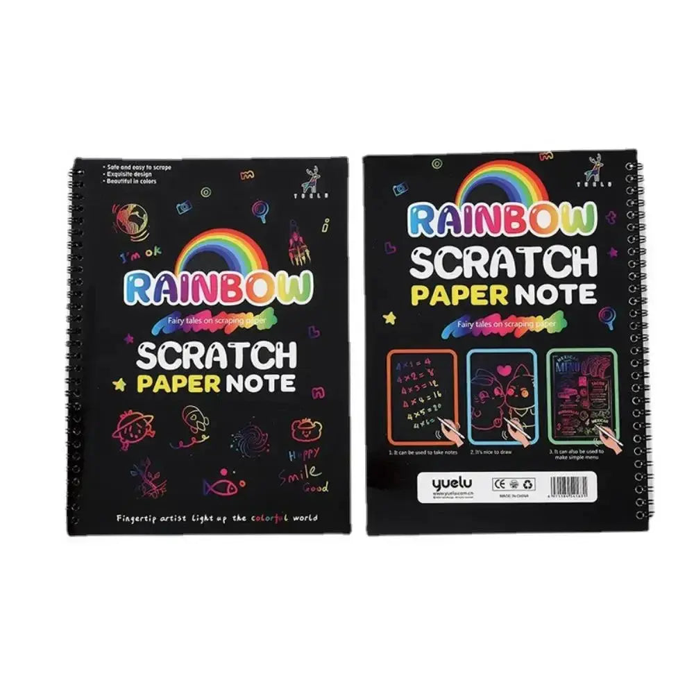 Scratch Paper Art Set Rainbow Magic Scratch Paper Kids Scratch Off Art Crafts Kit Drawing Painting Notebook DIY Girls Boys Toys Pinochio