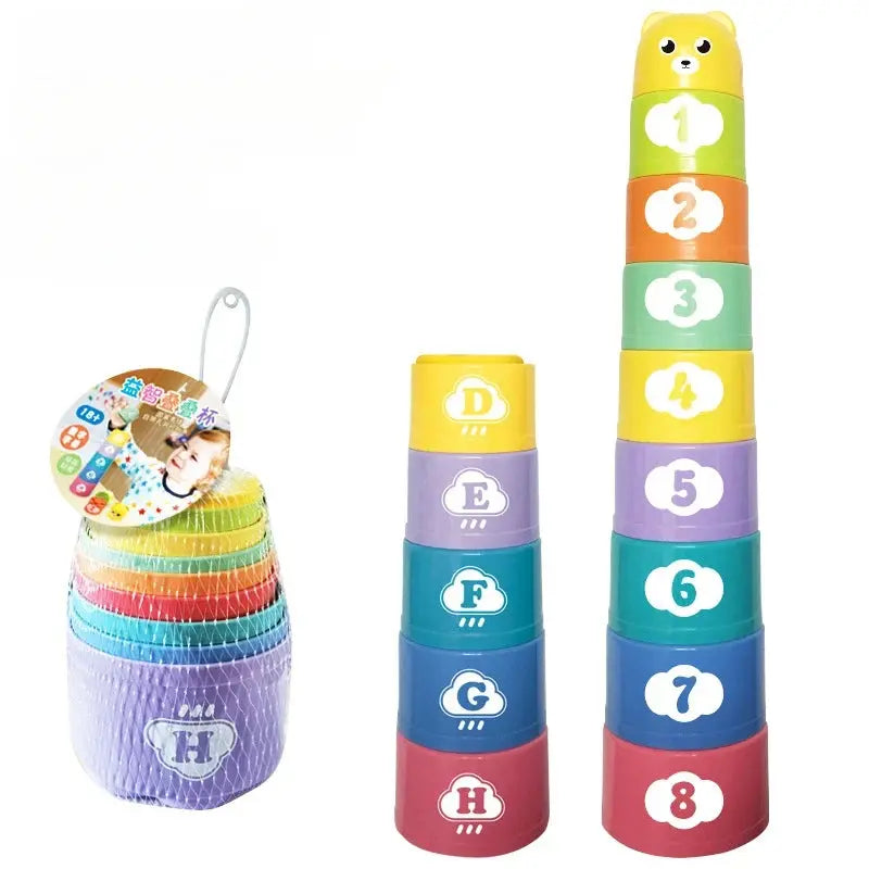 Kid Brain Response Battle Fold Cup Hand Speed Competition Fold Cup Baby Stack Game Early Education Puzzle Train Board Games Toy Pinochio