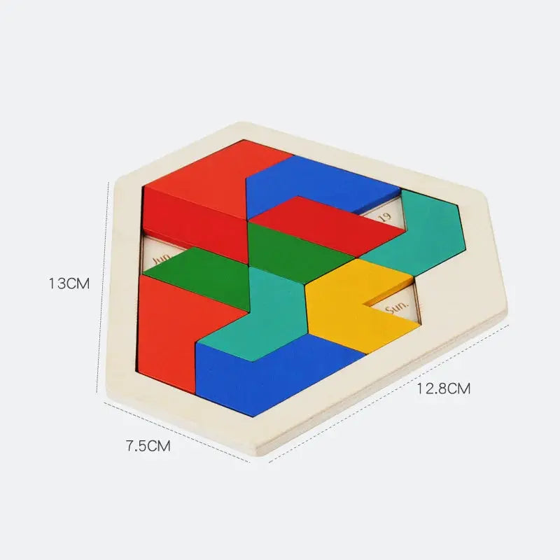 Hexagonal Alien Chess Tangram Puzzle Brainstorming 11-piece Block Puzzle Jigsaw Classical Puzzle Children's Toys Pinochio