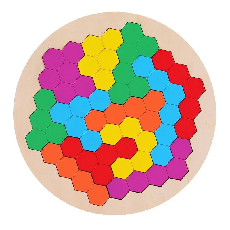 Hexagonal Alien Chess Tangram Puzzle Brainstorming 11-piece Block Puzzle Jigsaw Classical Puzzle Children's Toys Pinochio