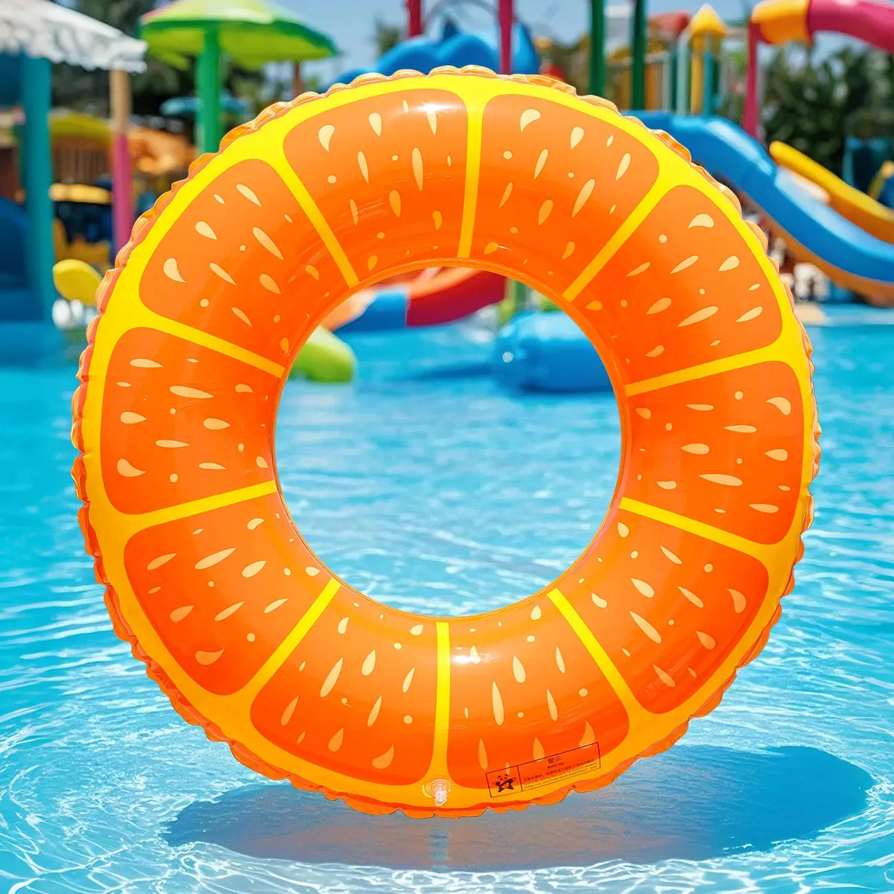 1PC Inflatable Thickened Orange-Shaped Pool Float, Summer Adult Orange Swim Ring for Beach and Pool Parties Pinochio