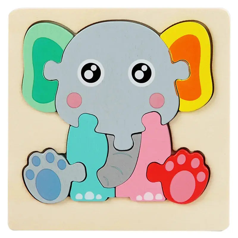 Wooden Puzzle Montessori Animals Carton Colorful Learning Education Toys Tangram Jigzaw Cognitive Wood For Children Kids Gift Pinochio