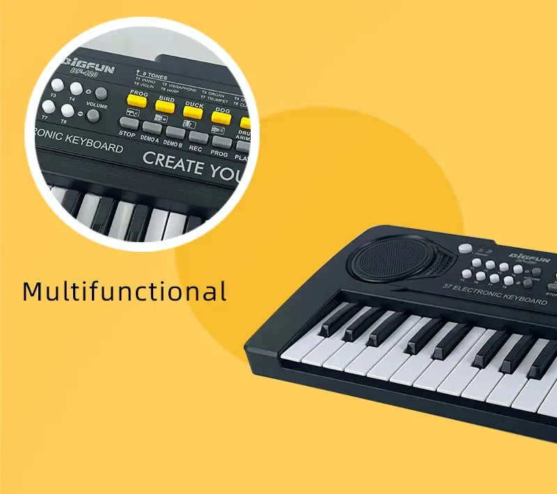 37Keys Electric Piano Keyboard, Digital Music Teaching & Learning Toys For Kids, Musical Instrument Gifts For Boys & Girls Age 3 Pinochio