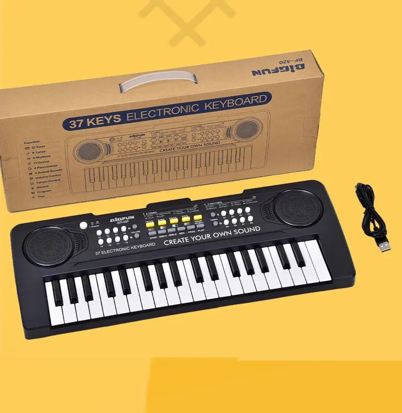 37Keys Electric Piano Keyboard, Digital Music Teaching & Learning Toys For Kids, Musical Instrument Gifts For Boys & Girls Age 3 Pinochio
