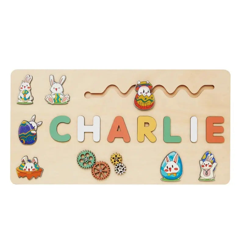 Montessori Personalised Wooden Puzzle Custom Baby Name Jigsaw Board Toddlers Educational Shape Matching Toys Customized Birthday Pinochio