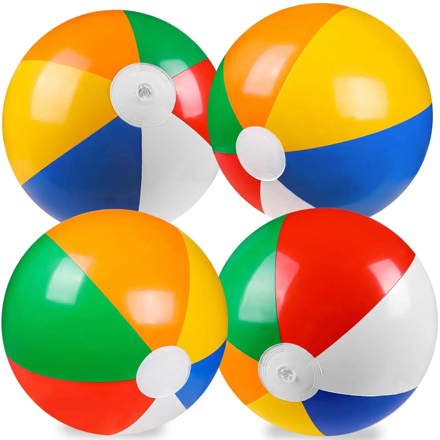 20" 4pcs Beach Balls Large Rainbow Beach Ball Inflatable Swimming Pool Water Games Toys for Kids Summer Beach Party Fun Gifts Pinochio