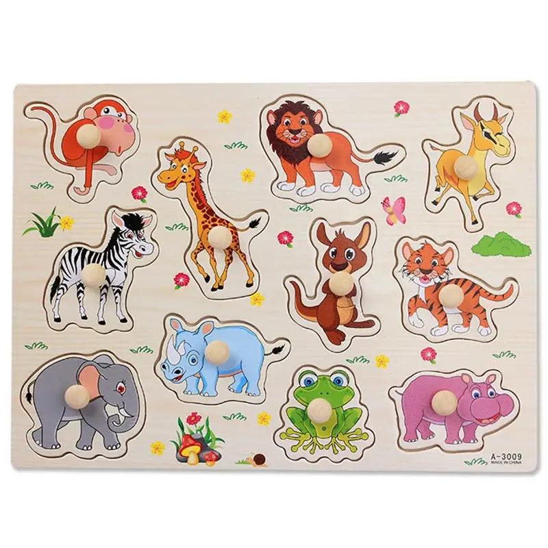 Montessori Child Puzzle Educational Baby Toys Kids Wooden Puzzle Board Jigsaw Puzzle Games Toys For Children 1 2 3 Years Pinochio