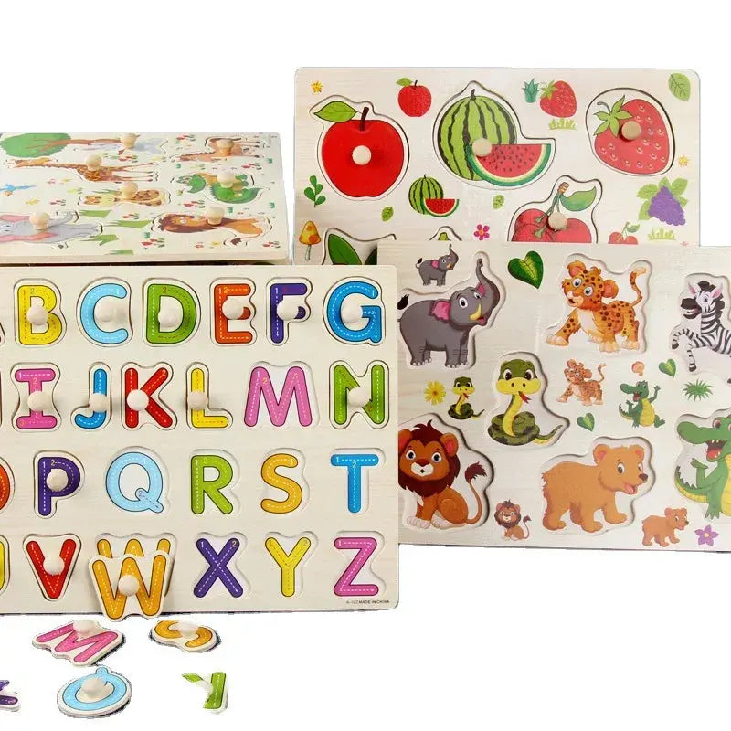 Montessori Child Puzzle Educational Baby Toys Kids Wooden Puzzle Board Jigsaw Puzzle Games Toys For Children 1 2 3 Years Pinochio