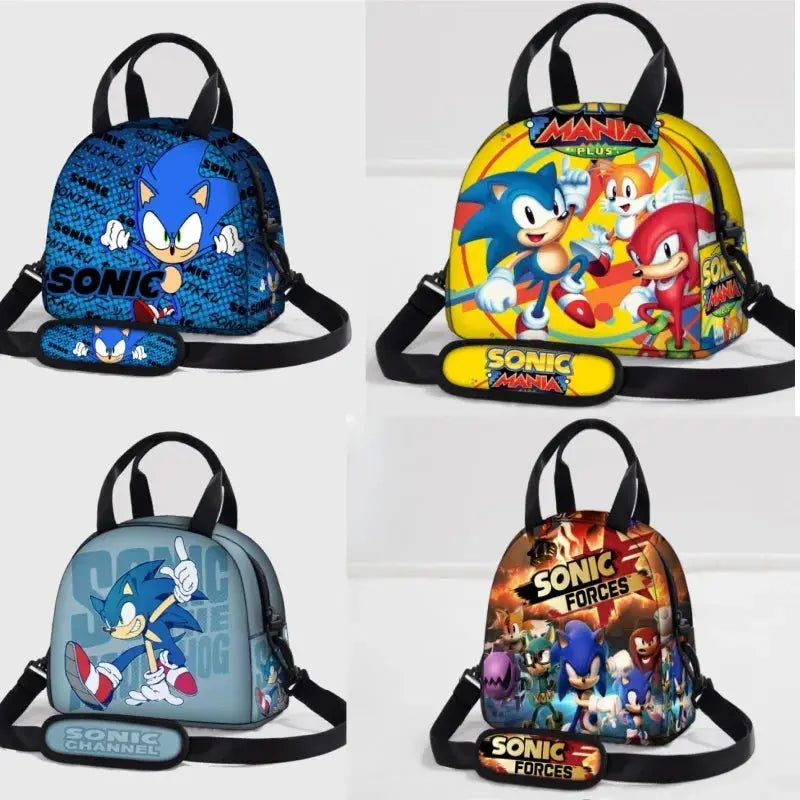 Sonic Lunch Bag Student Fashion Picnic Square Ice Bag Crossbody Portable Insulated Meal Bag Versatile Girls Anime kawaii Cartoon Pinochio