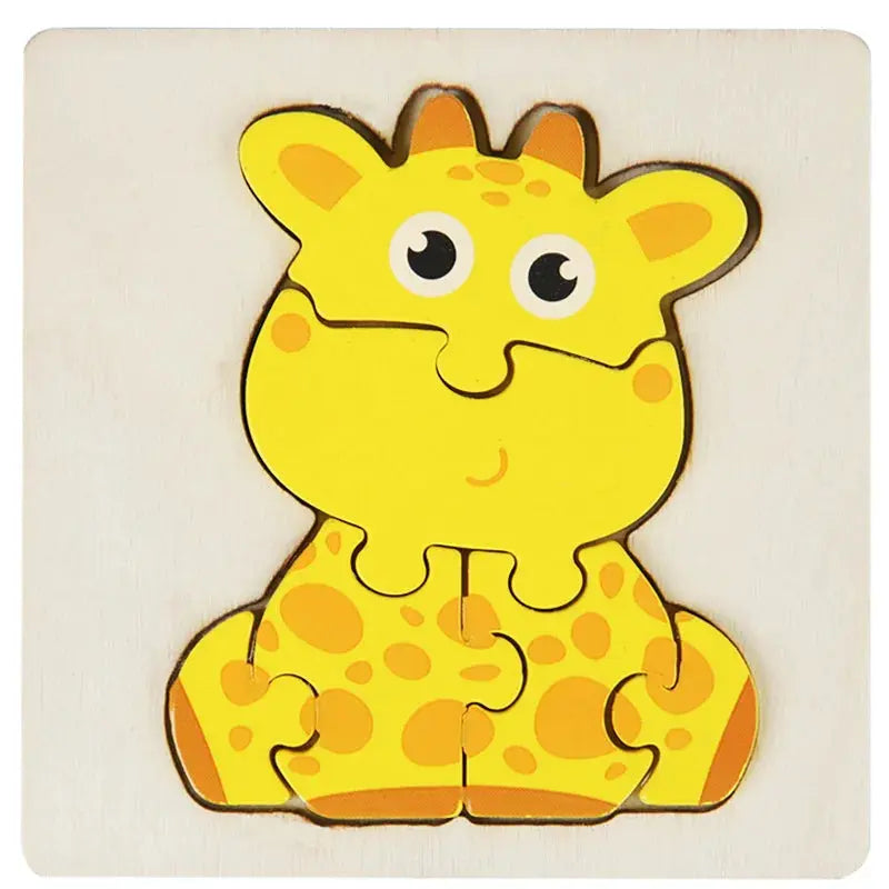 High Quality 3D Wooden Puzzle Baby Cartoon Animal Traffic Jigsaw Early Learning Cognition Game Puzzle Toys for Children Pinochio