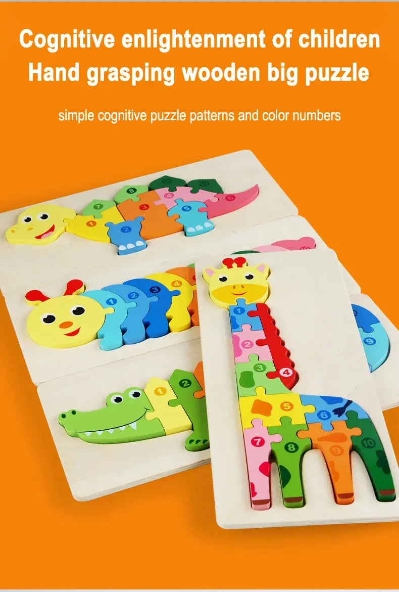 Wooden Puzzle Board 1 2 3 Year Children Puzzle Vehicles Pattern Colorful Numbered For Kids Toddlers Learning Educational Gifts Pinochio