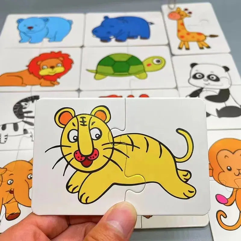 32 Pcs Enlightenment Card Matching Puzzle Early Education Cartoon Pattern Cognitive Boys and Girls Toys Pinochio