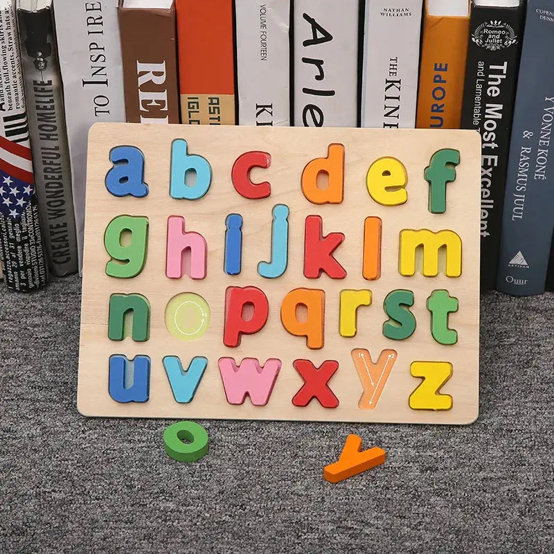 Montessori Kids Toy Education Development Wooden Puzzle for Children 1 2 3 Years Matching Alphabet Enlightenment Cognitive Games Pinochio