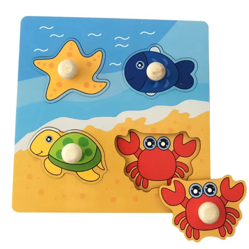 Montessori Child Puzzle Educational Baby Toys Kids Wooden Puzzle Board Jigsaw Puzzle Games Toys For Children 1 2 3 Years Pinochio