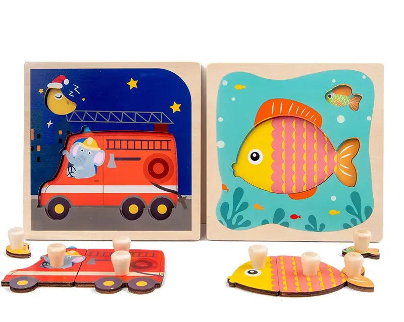 Montessori Child Puzzle Educational Baby Toys Kids Wooden Puzzle Board Jigsaw Puzzle Games Toys For Children 1 2 3 Years Pinochio