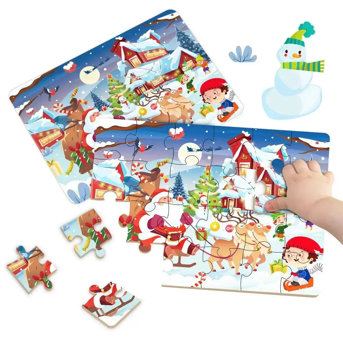 Kids Cartoon Animal Jigsaw Puzzles Montessori Educational Toys Parent-Child Theme Game Paper Educational Gift for Children Pinochio