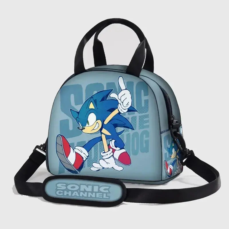 Sonic Lunch Bag Student Fashion Picnic Square Ice Bag Crossbody Portable Insulated Meal Bag Versatile Girls Anime kawaii Cartoon Pinochio