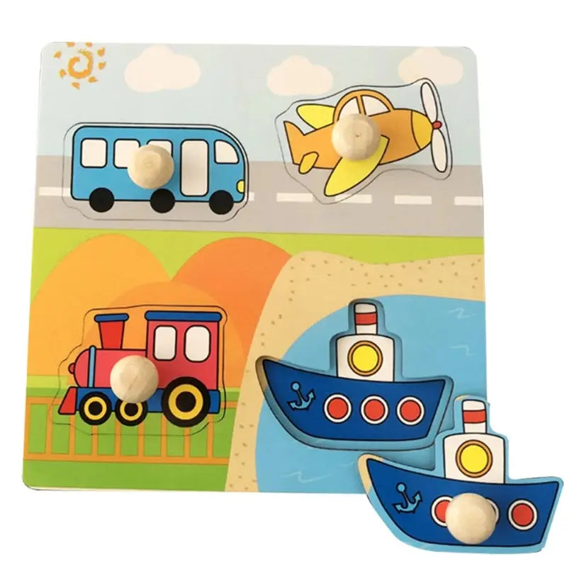 Montessori Child Puzzle Educational Baby Toys Kids Wooden Puzzle Board Jigsaw Puzzle Games Toys For Children 1 2 3 Years Pinochio