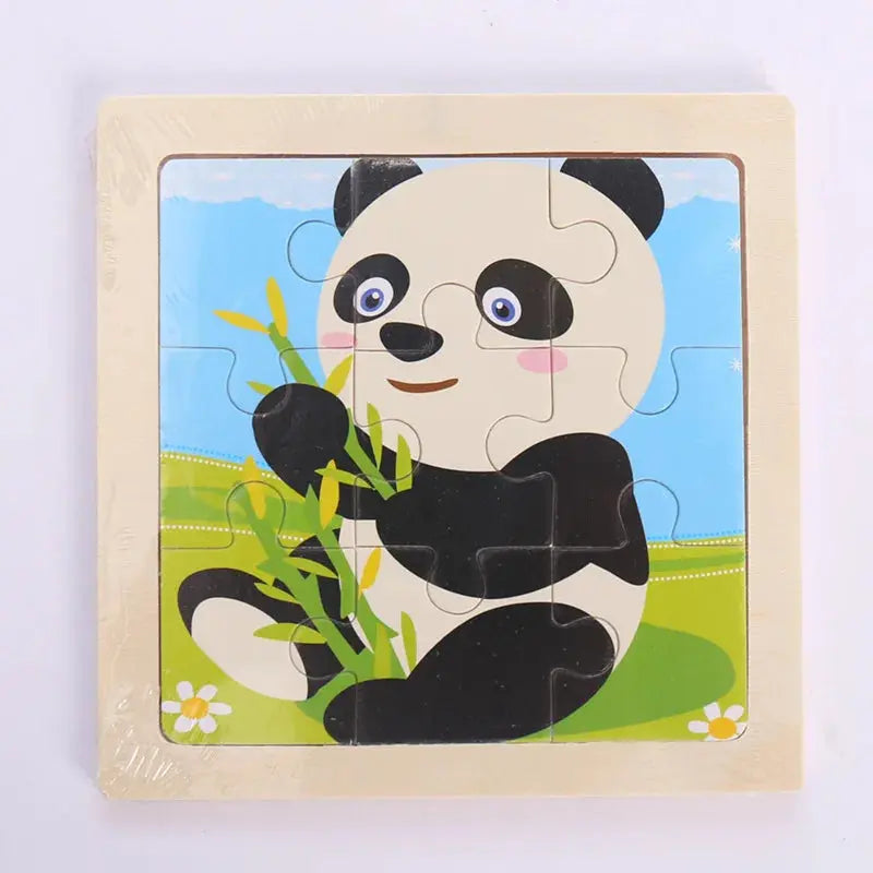 Child Animal Wooden Puzzle Montessori Cognitive Game Cartoon Traffic Tangram Educational Development Toy Baby Gift 2 3 years old Pinochio