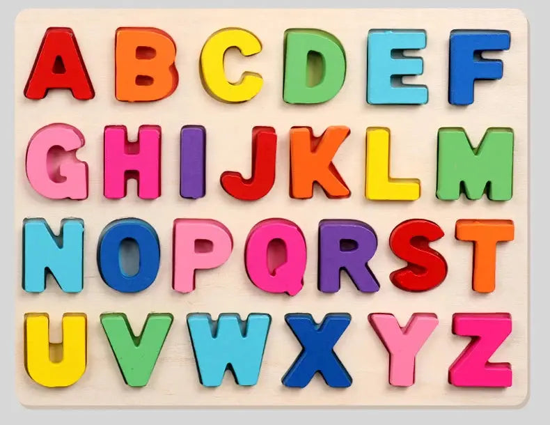 Montessori Kids Toy Education Development Wooden Puzzle for Children 1 2 3 Years Matching Alphabet Enlightenment Cognitive Games Pinochio